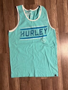 Hurley Teal Graphic Logo Tank with White Trim